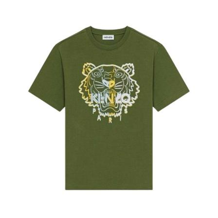 Kenzo, Tiger Seasonal T-shirt Zielony, Mężczyzna, Rozmiar: M