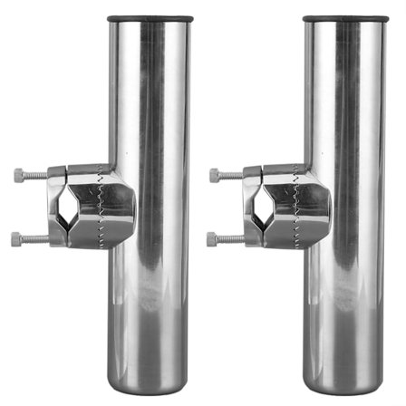 2 st rostfria fiskespöhållare för räcken 1 tum till 1-1/4 tum rälsfäste polmontering