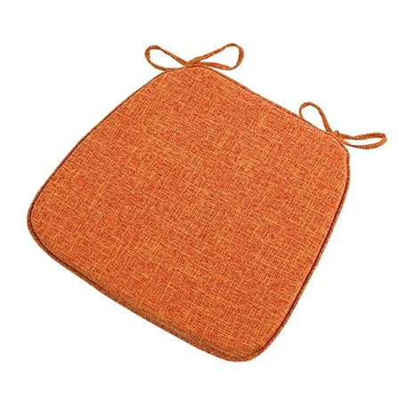 Stolsdynor för matstolar, mjuka och bekväma texturerade minnesskumskuddar med band och halkfri baksida 45*42CM - Orange