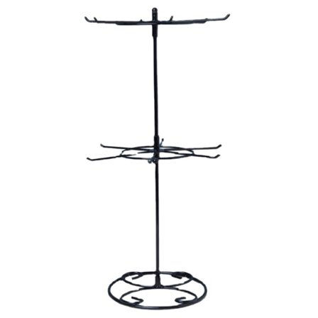 2-etagers roterende smykkestativ i jern - Sort