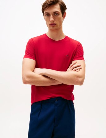 Tommy Hilfiger Stretch Slim Fit Tee - Red - XXL
