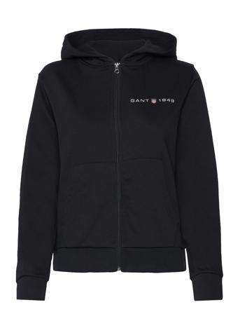 Reg Printed Graphic Zip Hood Tops Sweat-shirts & Hoodies Hoodies Black GANT