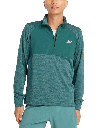 New Balance Athletics Heat Grid 1/2 Zip New Spruce