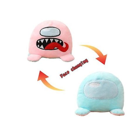 Dubbelsidig vändbar Among Us plysch fylld barn julklapp docka vändbar plyschleksak