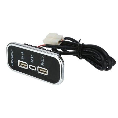 3 Porter 18W PD Type-C 2.1A 1A USB Bil lader Socket 12V 24V for Motorsykkel Auto Lastbil ATV Båt RV Buss Strøm Adapter