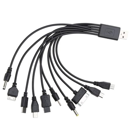 1kpl 10 in 1 monitoiminen USB-laturi kaapeli Ipod Motorola Nokia Samsung Lg Sony kulutuselektroniikan datakaapeleille