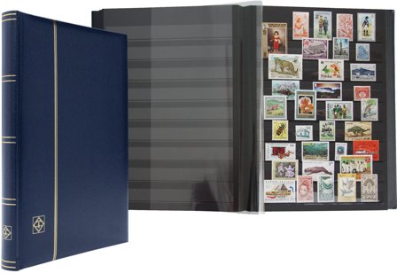 PREMIUM insticksbok - A4 - 32 sorte sider - Blå - Leuchtturm