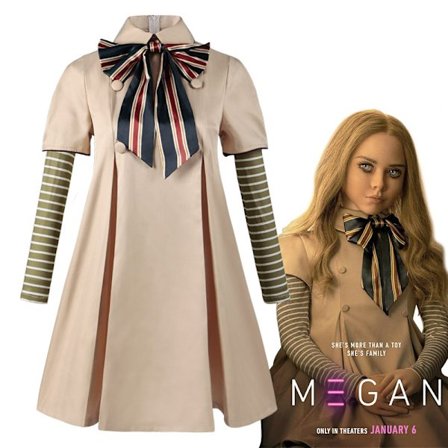 Barn Megan Kjole Kostyme Sett Cosplay Karneval Jenter Robot Dukker -