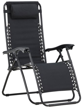 Venture Home Vulcano Solstol Svart, 2-pack Svart, Utemöbler