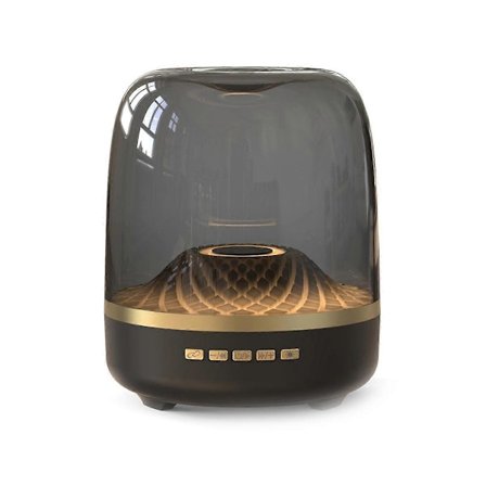 Ljudbox Bluetooth Subwoofer Färgglatt Glas Hem Hög Volym Trådlös Datorhögtalare Publikhögtalare Svart