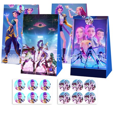 Kpop Demon Hunters Godispåsar för Kalas med Klistermärken - Moana Födelsedagsfavoritpaket (12/24 st)