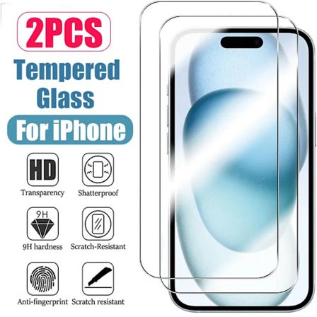 2-pak iPhone 15 Pro Max Screen Protector HD tempereret glas