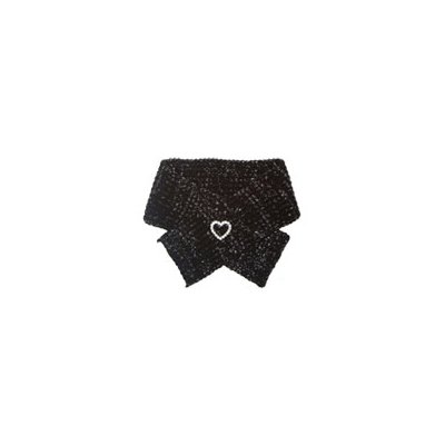Puppy Angel - Crystal Heart Scarf Black Large