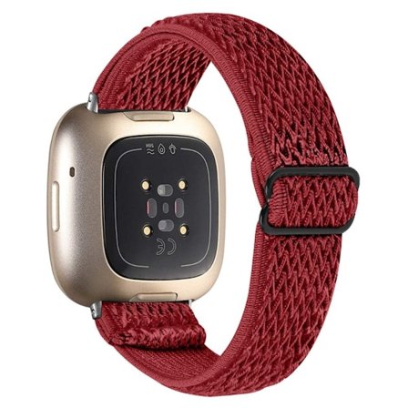 Fitbit Sense / Versa 3 elastisk urrem med justerbart spænde - Rød