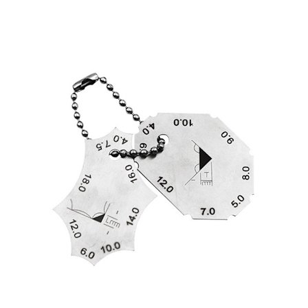 Sveisemåler, benlengdemåler svelgdyp sveiseforbindelse Tee filet sveise todelt linjal, laget av rustfritt stål av høy kvalitet