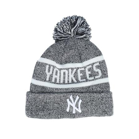 New Era - MLB Black pom Beanie - New York Yankees Jake Cuff Knit Black/White Pom @ Hatstore