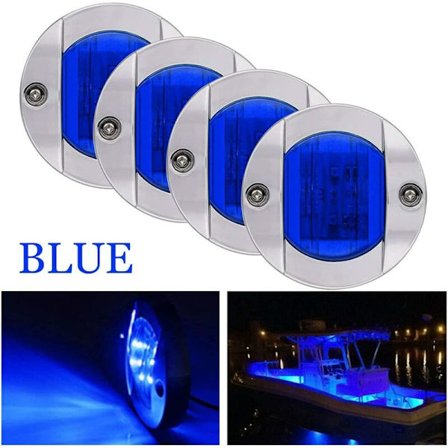 4 st marinnavigationsljus, DC 12V LED runda båtljussignalljus, signalljus, marin vattentätt ljus yacht cam