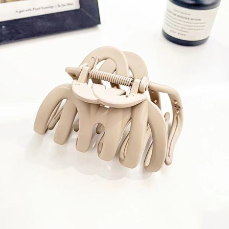 4st Octopus Claw Clips Dam Stora Hårklo BEIGE