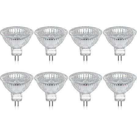 8 kpl Halogeeni Lamput Gu5.3 Mr16 35w 12v Himmennettävä - Lämmin Valkoinen, 400 Lumenia, Lasikupu