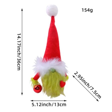 Hong Kong Love Joulukoristeet Punainen rakkaus kasvoton nukke koristeet Vihreä partainen kääpiönukke T250829