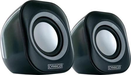 SCHWAIGER PC-Lautsprecher Stereo 3,5mm Klinke/USB schwarz