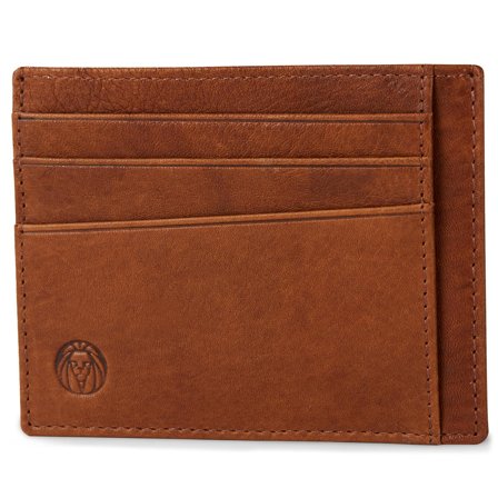 Porte-cartes en cuir brun havane anti-RFID Cambodia pour hommes - Porte-cartes