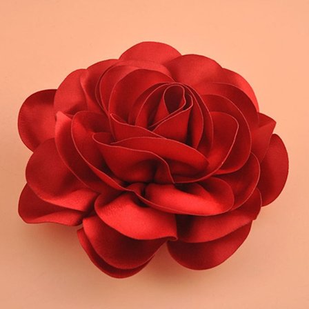 Store Black Friday Tilbud! Hårklemme Satin Blomst RØD