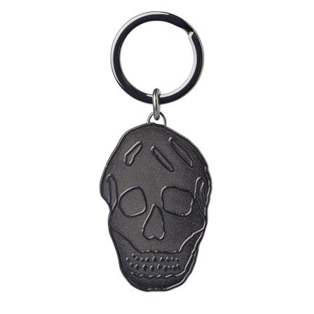 Alexander McQueen, Embossed Skull Keyring Zwart, Heren, Maat:ONE Size
