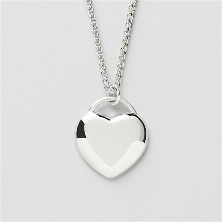 Love Heart Halsband Gravyr - Sterling silver - Safira