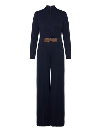 Str Matte Jersey-R-Knit Jumpsuit Navy Lauren Ralph Lauren