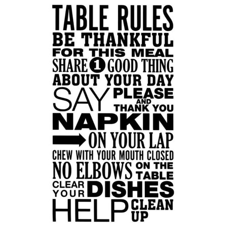 Väggord - TABLE RULES