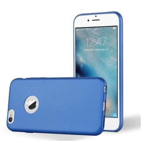 Apple iPhone 6 PLUS-fodral - iPhone 6S PLUS i METALLIC BLUE från Cadorabo (METALLIC MATTE Design) Mjukt silikon TPU-gelskydd