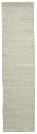 Einfarbig Klein Handloom Fringes Teppich - Hellgrün/Grau 80X300 Wolle, Im Klassischen Stil