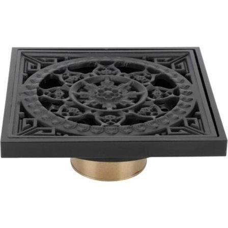 Sort slukrist 10 x 4 cm - Firkantet slukrist med avtakbart rutenett og filter - Kobber slukrist sil for kjøkken, bad, b