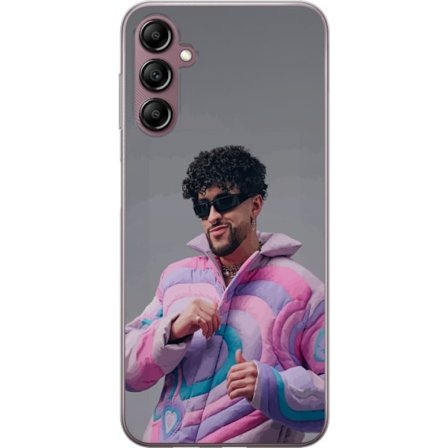 Yhteensopiva Puhelinkuori Samsung Galaxy A14 5G Värikäs kuvaus surullisesta sydämestä rannalla palmujen, delfiinien ja auringonlaskun kanssa retro-tai