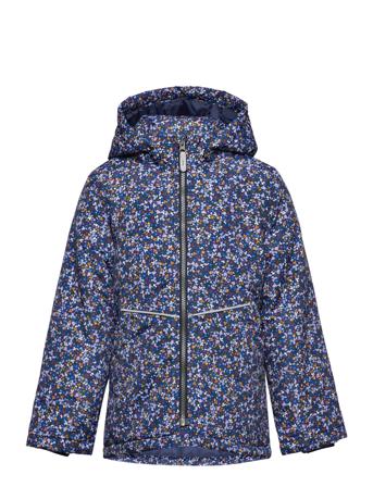 Nkfmaxi Jacket Petit Flower Outerwear Shell Clothing Shell Jacket Blå Name It