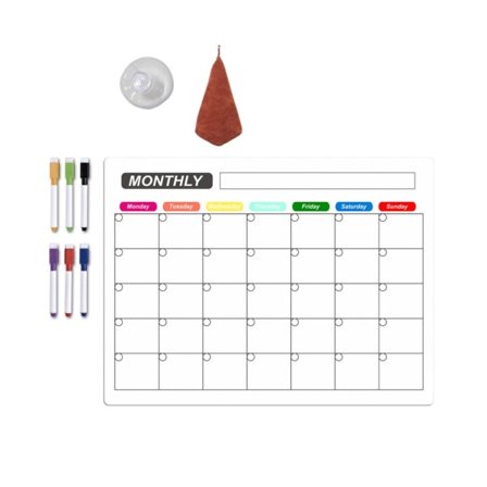Kylskåpsmagnet Kalender Veckoplanerare Magnetisk Kalender Whiteboard Månadsvis Att-Göra-Lista Inköpslista Tavla null - CT801