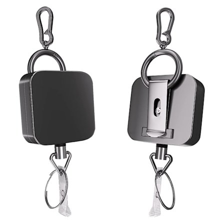 Pakke Elastisk Nøkkelbånd Uttrekkbar Nøkkelring 70cm Kraftig Sink Legering Ytre Boks kompatibel med Badgeholder, Kortholder, Kort