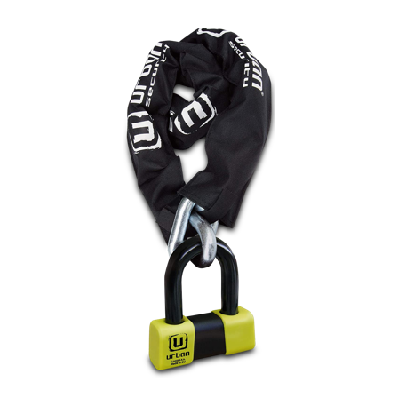 Candado URBAN Mini U-lock 75 + Cadena ø15 mm-100 cm Clase SRA