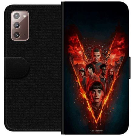 Samsung Galaxy Note20 Tegnebogsetui Stranger Things flammeplakat med Eleven Mike Will og bandet dramatisk Netflix design perfekt til fans af serien og