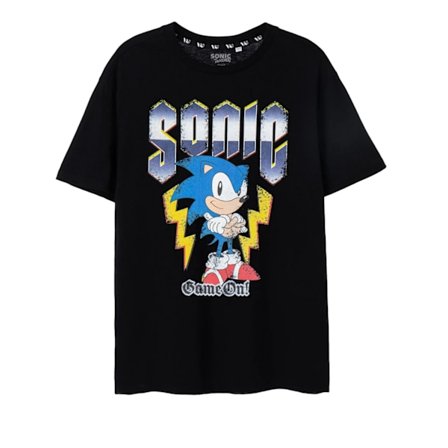 Sonic The Hedgehog Mens Game On! Kortärmad T-shirt L Svart