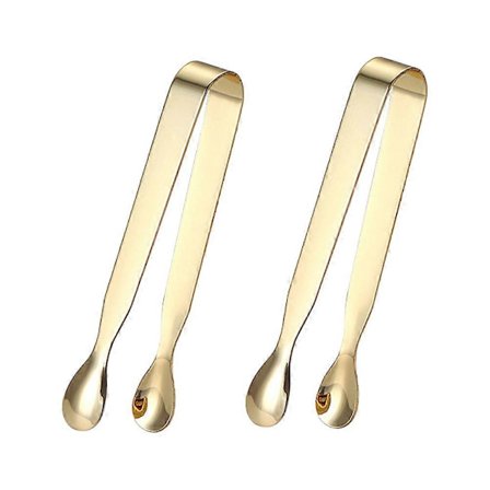 2 stk. Mini sukkerknaldsklemmer i rustfrit stål Isknoldsklemmer Tebrevstænger (Guld[D)