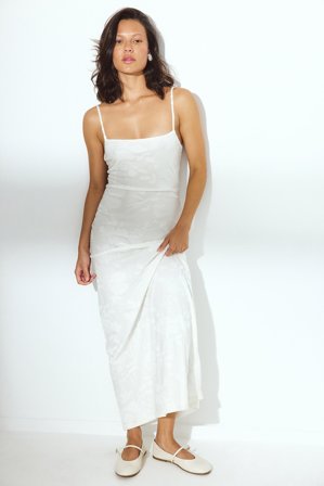 NA-KD Floral Print Maxi Dress - Festkjoler - Råhvid - M