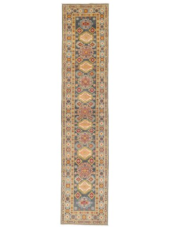 82X387 Tapete Oriental Kazak Passadeira Castanho/Laranja (Lã, Afeganistão)