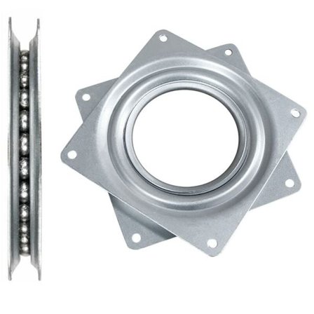 Firkantet svingbar plate med kulelager, firkantet kulelager, 4 tommers kulevending, 360 graders roterende firkantet brett, for møbler, 