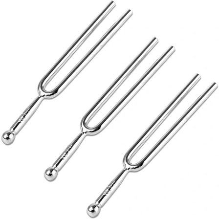 3 stemmegafler i aluminiumslegering til violininstrumenter (sølv)