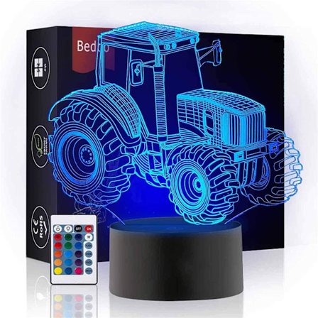 Traktor 3D Illusion Nattlampa, 16 Färgförändrande Dimbar