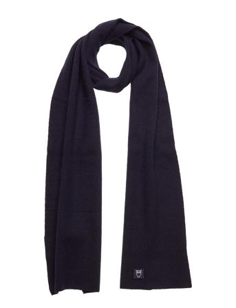 Knowledge Cotton Apparel Rib Knit Wool Scarf - Rws Marinblå