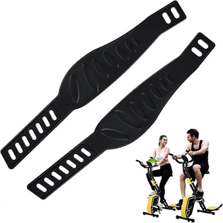 2 Stk. Cykelpedalrem, Flad Cykelpedalrem, Bredere, Cykelpedalrem til Børn, Forstærket, Pedalremme, Justerbar, Til Motionscykel Bi[HK]
