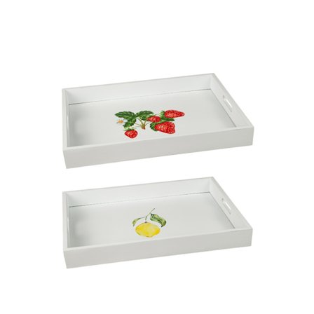 Träbricka med handtag – Jordgubbar eller citroner